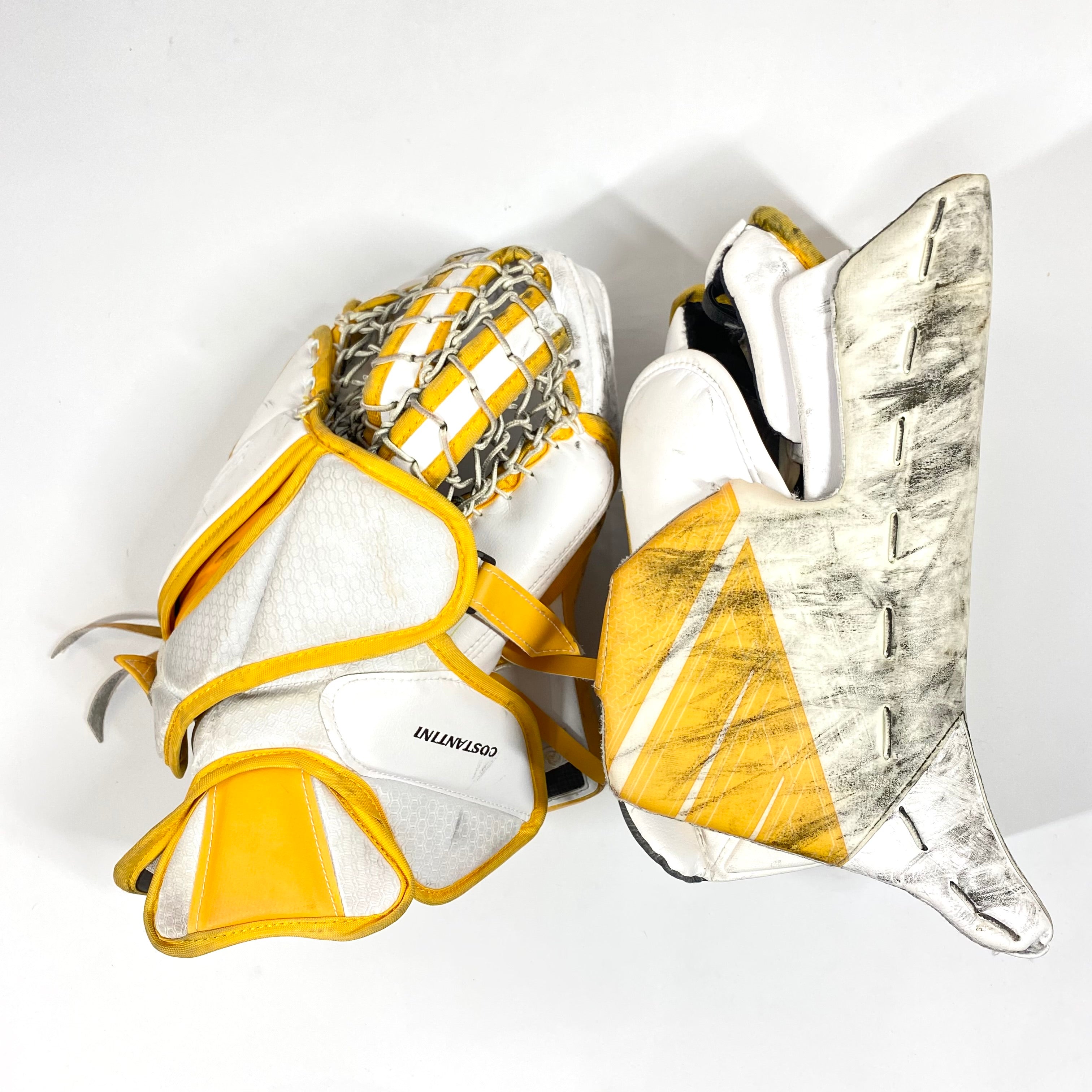 Bauer Supreme UltraSonic - Ensemble complet de gardien de but Pro Stock d'occasion (blanc/jaune)